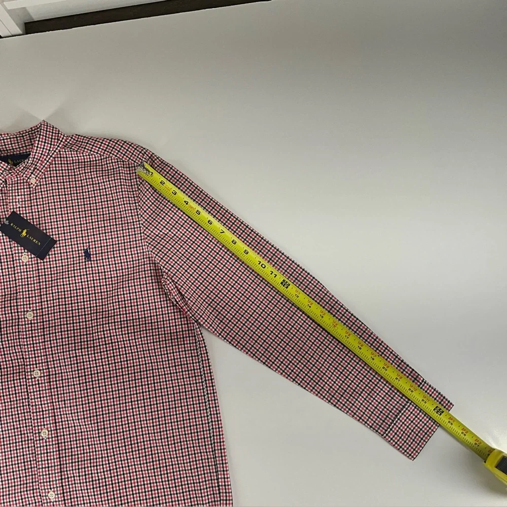 Ralph Lauren Long Sleeve Gingham Button Down‎ Casual Shirt Boys XL (18-20) NWT